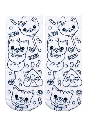 Living Royal Kids Colouring Socks | Candy Cat
