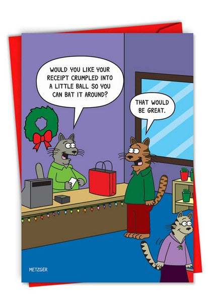 Crumpled Receipt Christmas Card