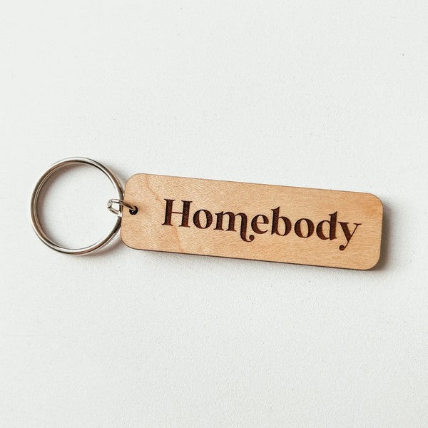 Homebody Wooden Keychain