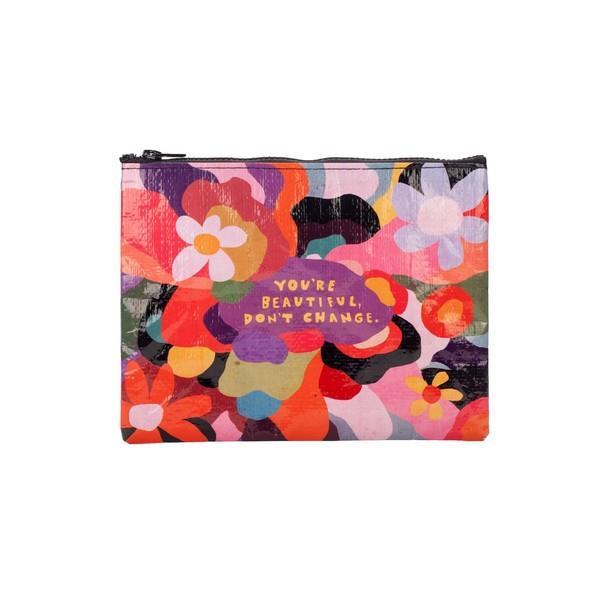 Blue Q Zipper Pouch You're Beautiful Don't Change | The Gifted Type