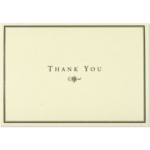 Black and Cream Thank You Notecards